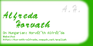 alfreda horvath business card